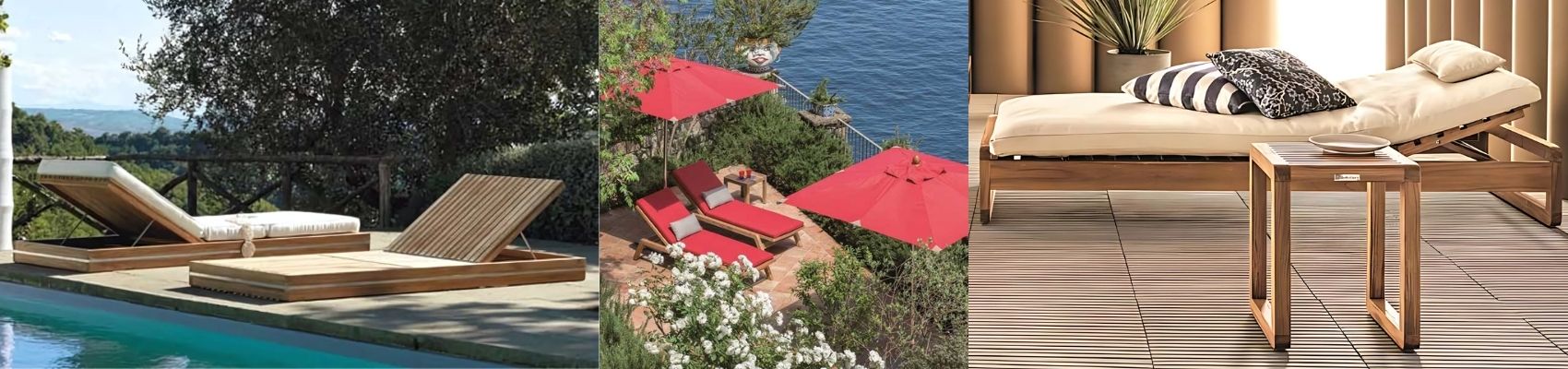 Outdoor Wooden Sun Lounger 