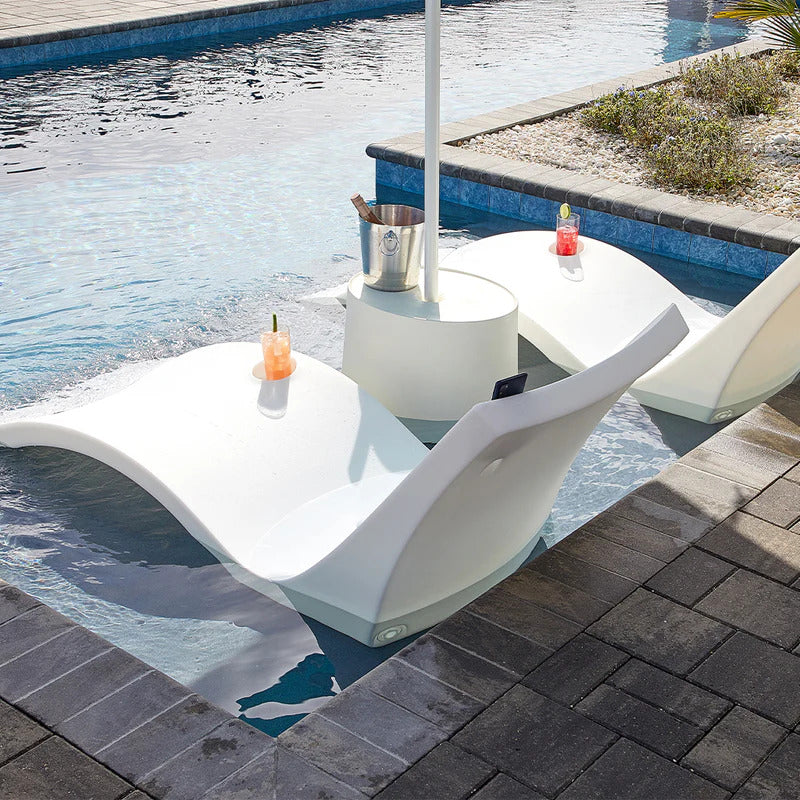 Outdoor Pool Lounger FRP - Submerged Sun Bed, Immersed Sun Lounger, Water Dip Sun Lounger Fluidic