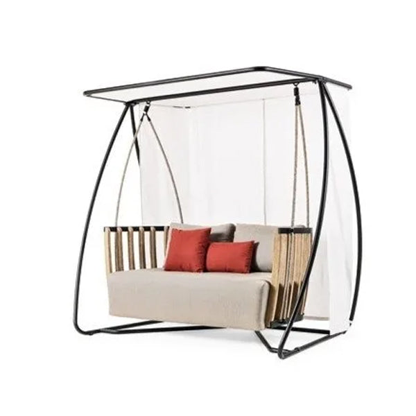 Outdoor Wood and Alluminum Two Seater Swing - Graphite