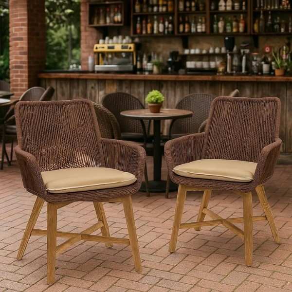 Outdoor Braided & Rope Coffee Set - Azure-Plus