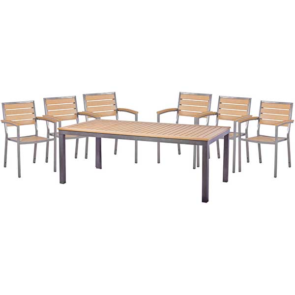 Outdoor Wood & Alluminum - Dining Set - Kabila