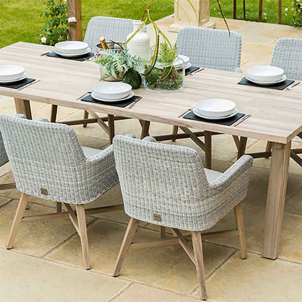 Outdoor Wood & Wicker - Dining Set - Jatoba