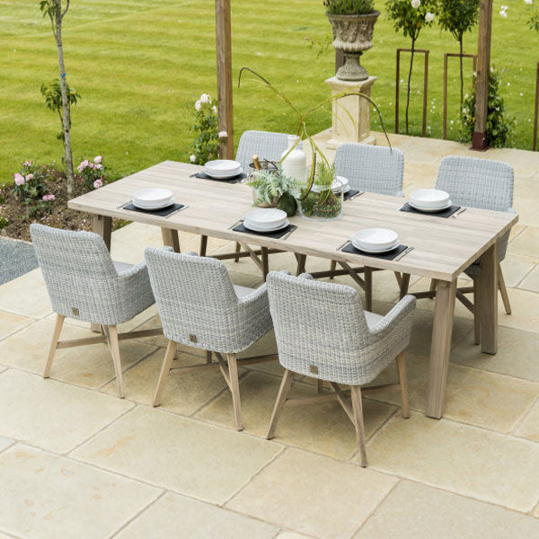 Outdoor Wood & Wicker - Dining Set - Jatoba