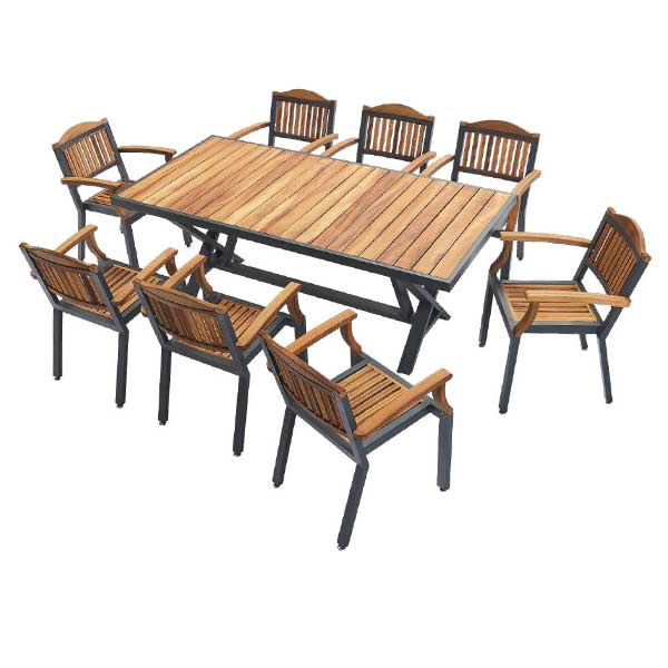 Outdoor Wood & Aluminum - Dining  Set - Lebanon