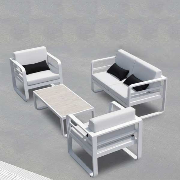 Outdoor Wood & Aluminum - Sofa Set - Silla