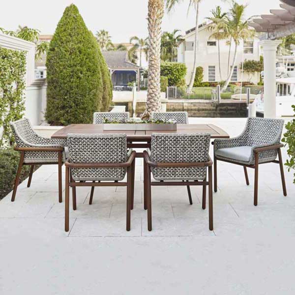 Outdoor Wood & Wicker Garden Set - Cuff