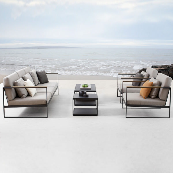 Outdoor Wood & Aluminium - Sofa Set - Sycamore