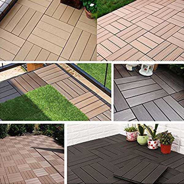 Patio Wood Plastic Composite WPC InterLock Deck Tiles