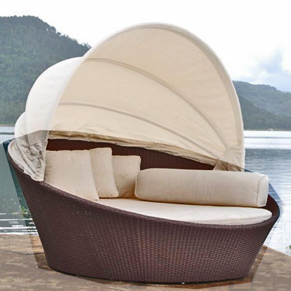 Outdoor Wicker Canopy Bed - Tulip